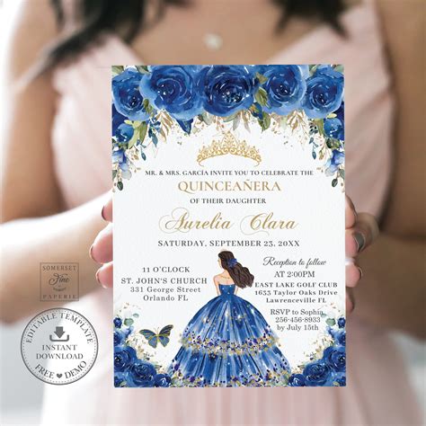 Paper Mis Quince Anos 15th Birthday Silver Purple Floral Instant ...