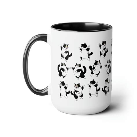 Tuxedo Cat Funny Coffee Mug 15oz 11oz Black And White Cat Mugs Black