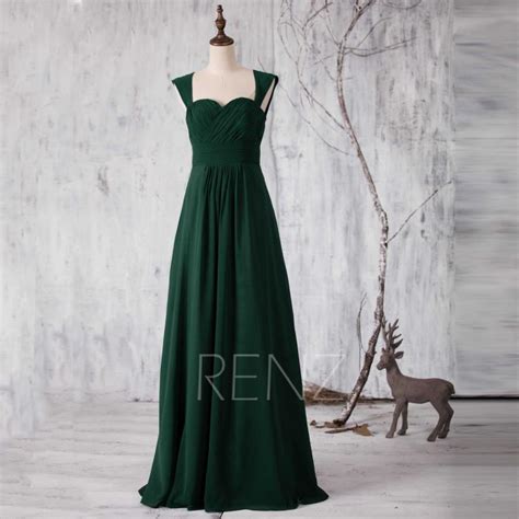 2015 Dark Green Bridesmaid Dress, Long Sweetheart Wedding Dress, Double ...