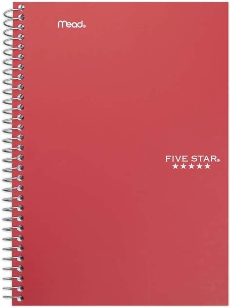 Five Star Spiral Notebook 5 Subject College Ruled Paper