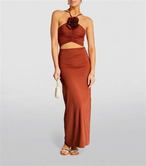 Womens Maygel Coronel Orange Cut Out Cattleya Maxi Dress Harrods UK