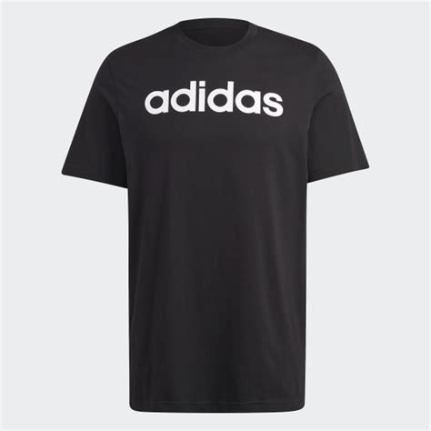 Adidas Essentials Single Jersey Linear Embroidered Logo Tee Black Adidas Australia