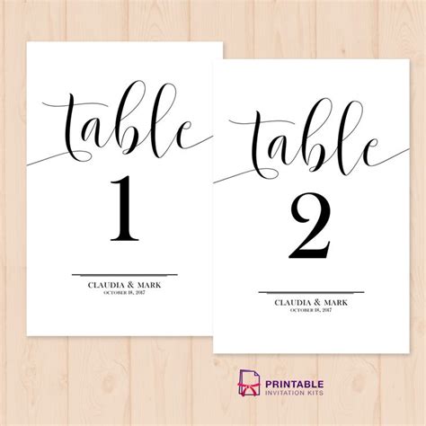 Two Wedding Table Numbers With Black Ink