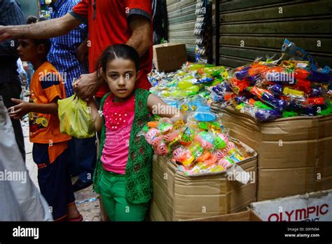 Cairo Egypt Th July Egyptians Shop At Market Ahead Of The