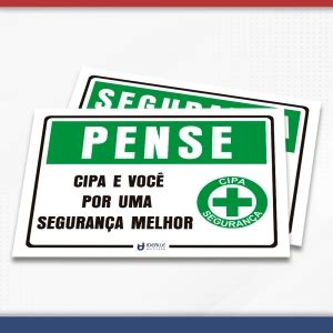 Placa Pense Cipa E Voc Por Uma Seguran A Melhor Idealle Acrilicos Store