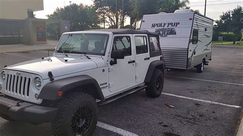 Jeep Wrangler Towing A Travel Trailer