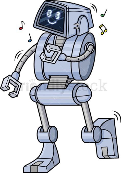 Robot Dancing Cartoon Clipart Vector FriendlyStock