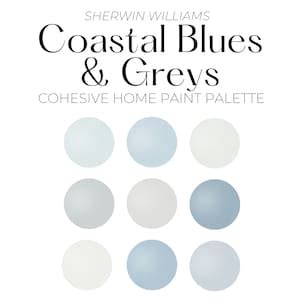 Coastal Sherwin Williams Paint Color Palette Whole House Etsy