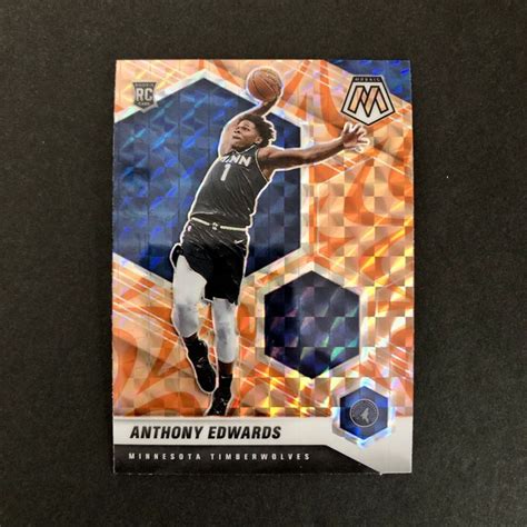 Anthony Edwards Mosaic Orange Reactive Rc Slam Sports Cards