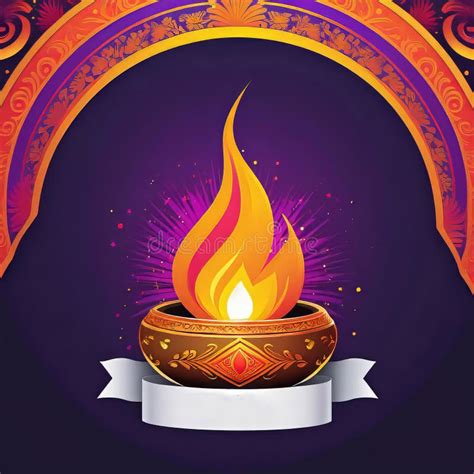 Vector Illustration Holika Dahan Celebration Banner With Copy Space