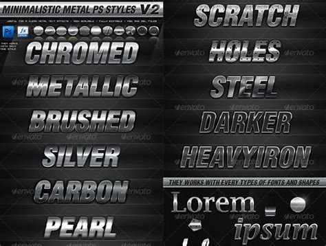 25 Metal Chrome Effect Photoshop Styles Psddude