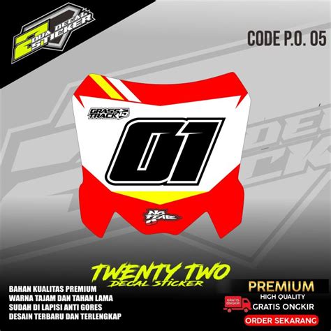 Stiker Papan Nomor Crf Kx Ktm Yz Klx Gordon Request Desain