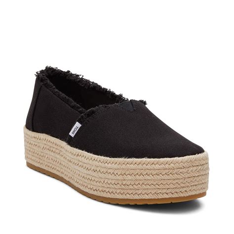 Buty Toms Valencia Platform Espadrille Damskie Czarne