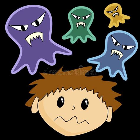 Boy Scared Of Ghosts Stock Vector Illustration Of Ghosts 1202833