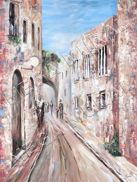 Yerushalayim Old City Alley Painting Vinyl Poster - The Mega Mural