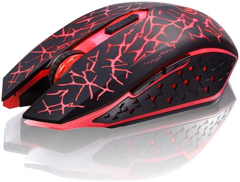 Tenmos Wireless Gaming Mouse Rechargeable Silent Colorful Led Optical