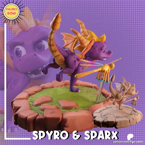 🐉 Spyro And Sparx Spyro The Dragon・ 3d File For 3d Printing・cults