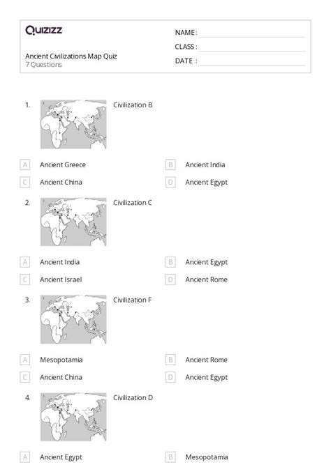 50+ ancient civilizations worksheets on Quizizz | Free & Printable