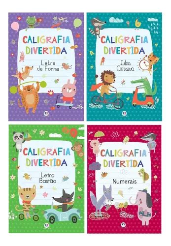 Kit 4 Livros Caligrafia Divertida Aprenda Escrever Brincando