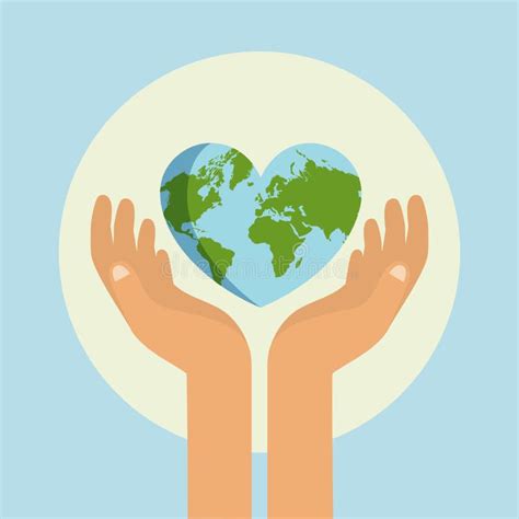 Hands Holding Heart Earth Stock Illustrations Hands Holding Heart