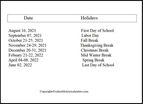 Granite County School District Proposed Calendar 2021-2022 School ...