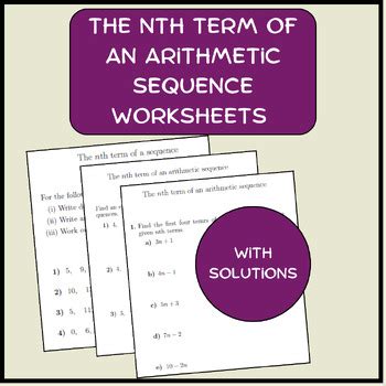 The Nth Term Of An Arithmetic Sequence Worksheets With Solutions