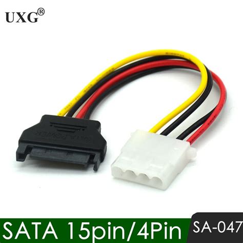 SATA Power Extension Cable Serial ATA 15pin Male To Molex IDE 4pin