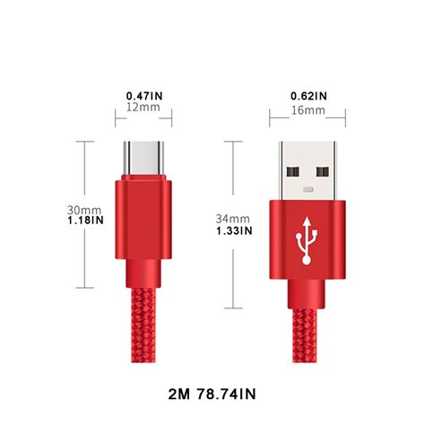 2 Pack 6ft Usb Type C Cable Fast Charging Etguuds Usb Type C Charger