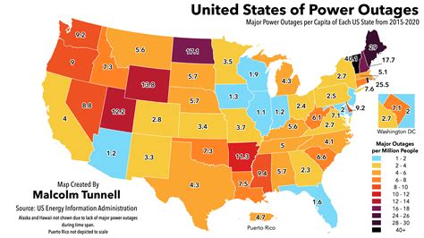 Power Outages USA Map | Printable Map Of USA