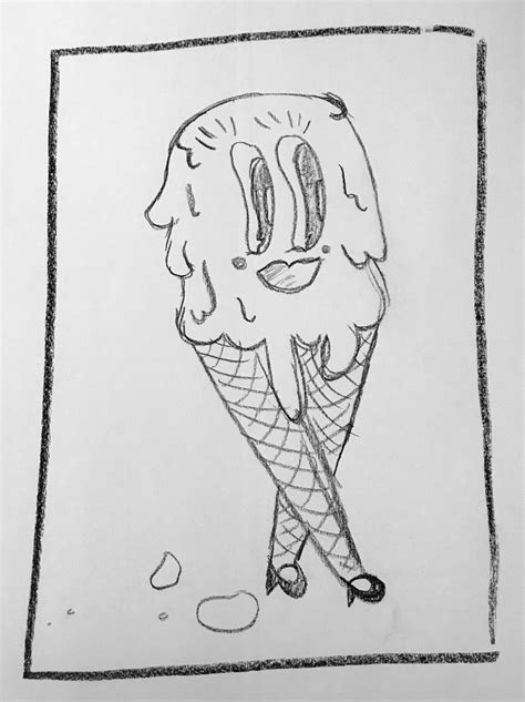 Ice Cream Women Idioms Humanoid Sketch Ice Cream