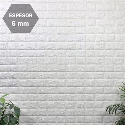 Revestimiento Pared Adhesivo Facil Colocacion Piedra Blanco Cuotas