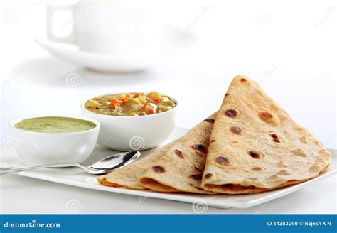 Indian Vegetable Curry And Chapati Stock Photo Image 44383090