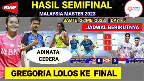 Hasil Malaysia Master Hari Ini Gregoria Menang Lolos Ke Final