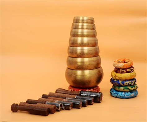 Singing Bowl Set Of 7 Chakra Healing Set Tibetan Singing Bowl Gulpa Set