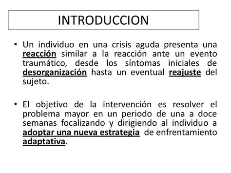 Introduccion A La Intervencion En Crisis Clase 1