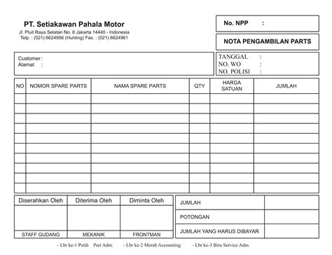 Contoh Nota Penginapan Homecare24