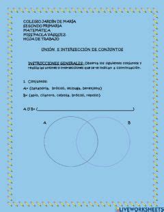 Unión e intersección de conjuntos online activity