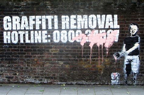 Banksy Graffiti Removal Hotline Wall Mural Wallpaper Canvas Art Rocks