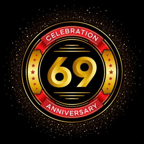 Celebração do 69º aniversário fita vermelha isolada em design