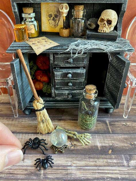 Miniature Witch Cupboard 1 12 Scale Halloween Furniture Etsy