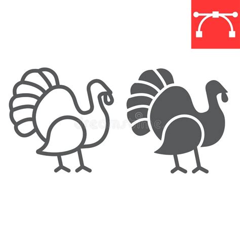 El Icono Del Glyph Del Pájaro De Turquía El Animal Y La Granja Aves