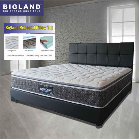 Jual Kasur Spring Bed Bigland Rebound Pillow Top Matras Springbed Queen