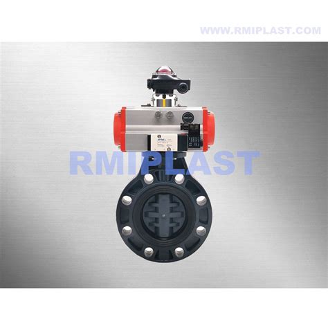 Pneumatic On Off Valve Butterfly UPVC CPVC PVDF PP Pph Body Limit