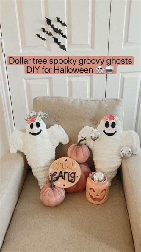 Dollar Tree Spooky Groovy Ghosts Diy For Halloween Dollar Tree Diy Finds Dollar Tree Craft