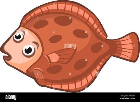 Cartoon Vector Flounder Fish Stock Vector Image And Art Alamy