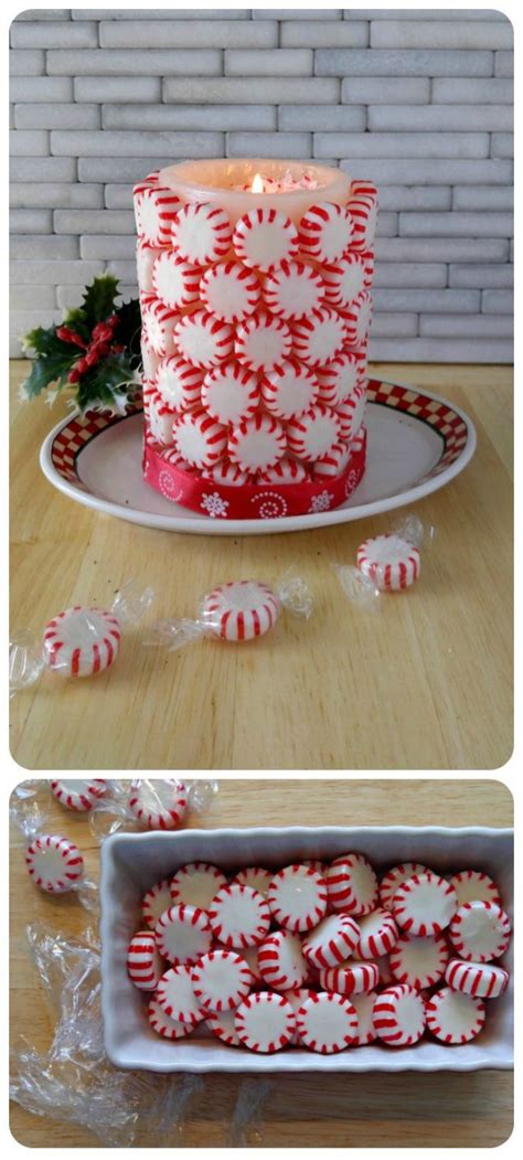 Diy Peppermint Candle Easy Holiday Decor Project