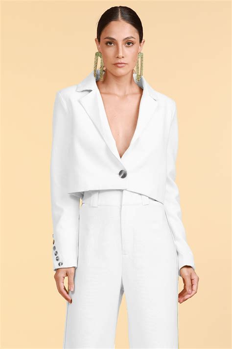 Blazer Cropped Linho Off White M