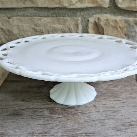 Milk Glass Cake Stand Etsy