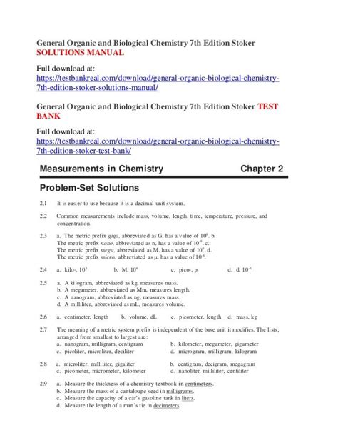 General Organic And Biological Chemistry 7th Edition Stoker Solutions