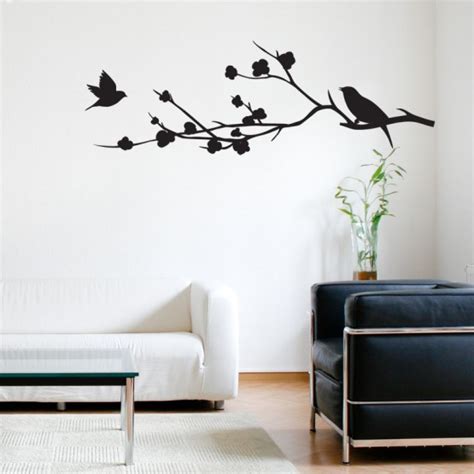 Stickers Branche Avec Oiseaux D Coration Murale Nature Et Bucolique